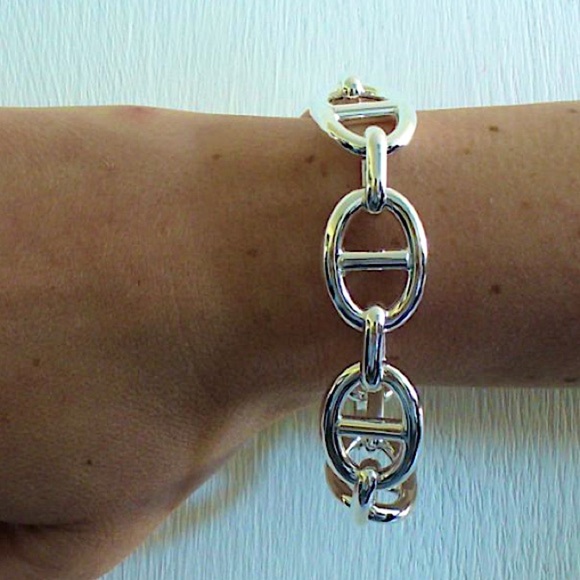 Sterling Silver Mariner Coffee Bean Bangle Cuff Bracelet - Picture 11 of 11